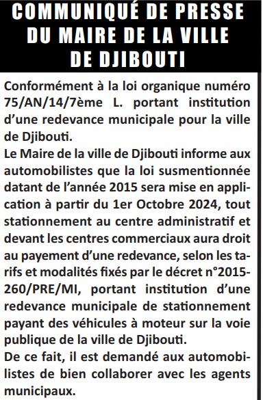 Communique de presse